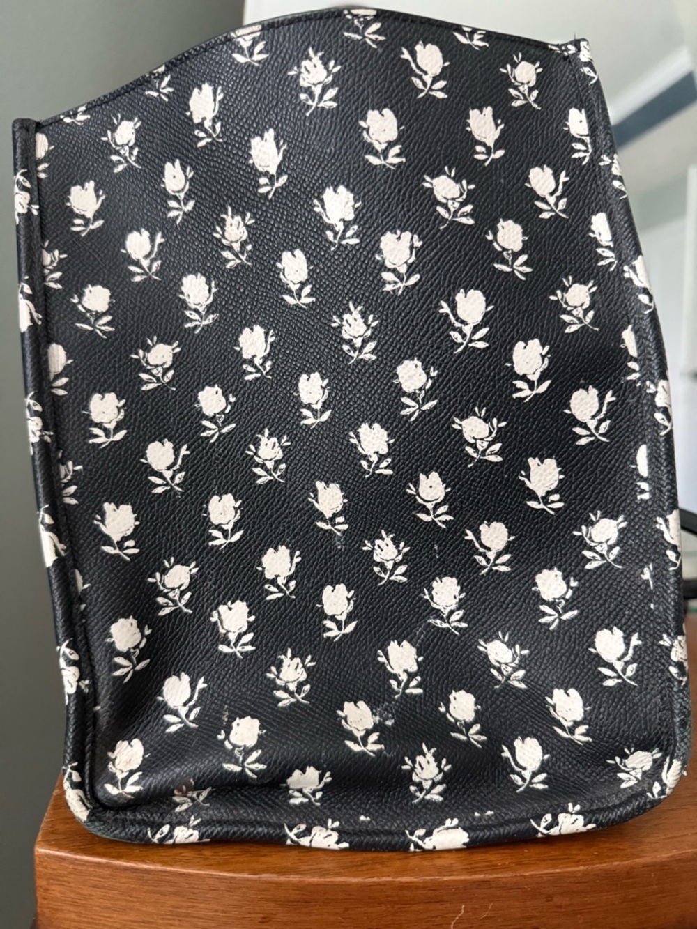 Coach Black and White Floral Print Tote - Picture 5 of 12